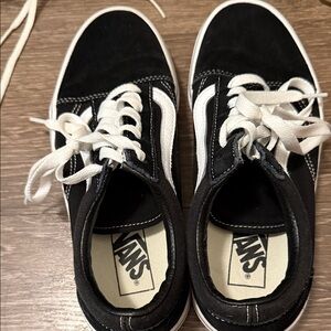 Vans Classic Black and White Lace-Up Shoes